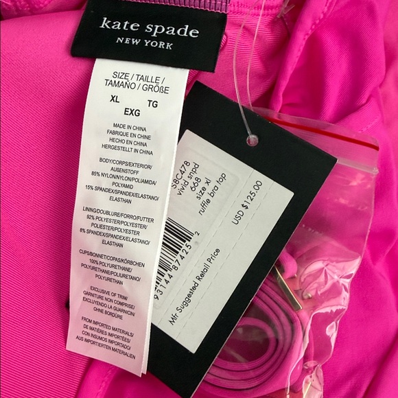 🆕 Kate Spade Off Shoulder Ruffle Top and High Waist Bikini - Picture 11 of 12